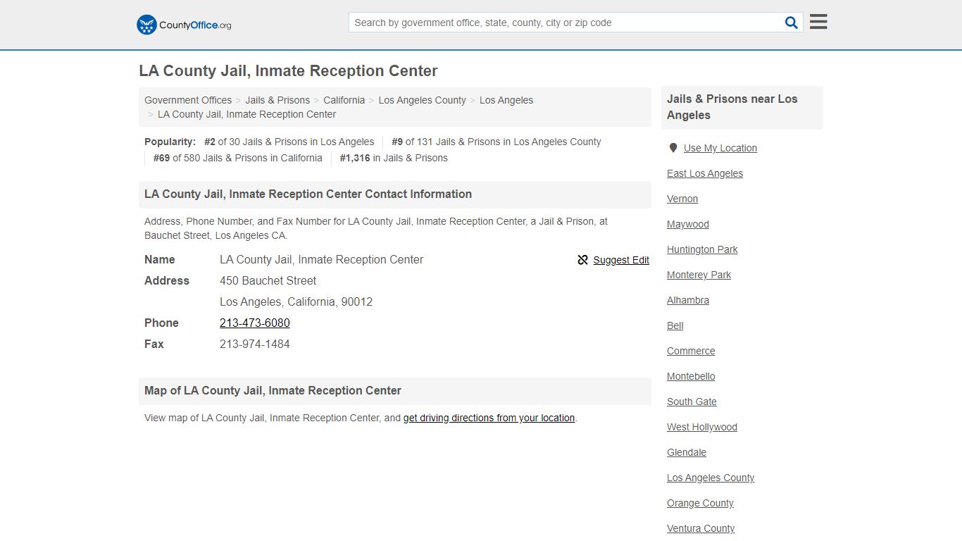 LA County Jail, Inmate Reception Center